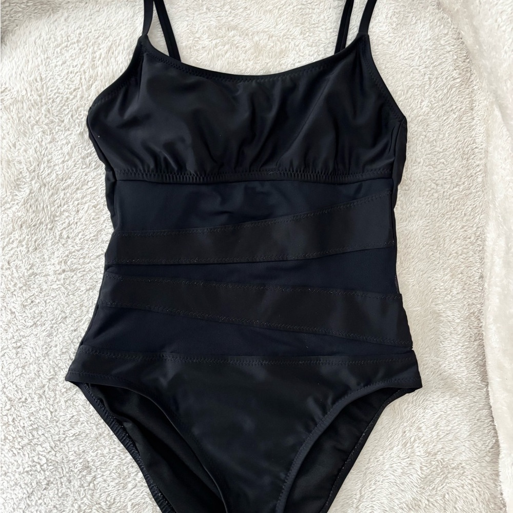 Mesh Black One Piece Swimsuit